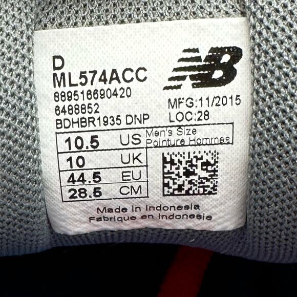 New Balance 574 “Paint Chip”‎ Running ShoesML574ACC Men’s Sz 10.5 - Picture 9 of 10